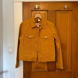 NWT Denim jacket in mustard yellow